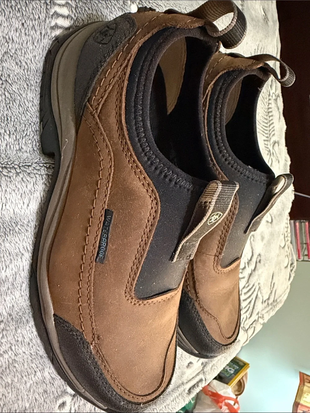Ariat Brown and Black Waterproof Slip-On Loafers-Men’s Size 7